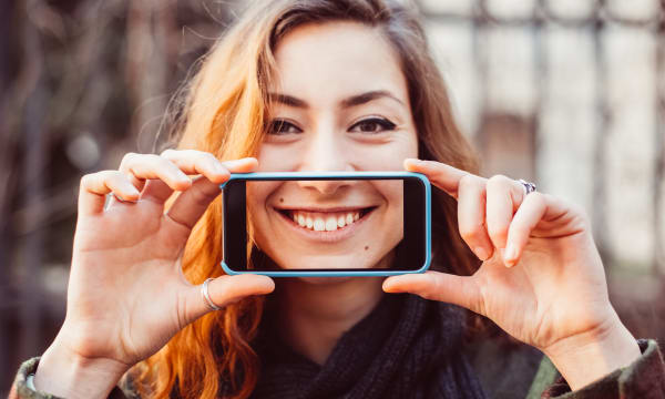 woman with mobile phone